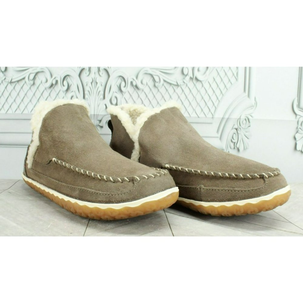 LL Bean Gray  Suede Slip On Mountain Moccasin Slippers Boot Size 7 M - Picture 3 of 9